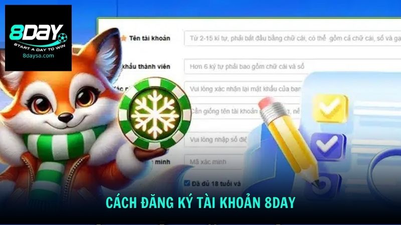 Cách đăng ký tài khoản 8DAY